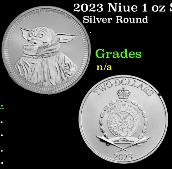 2023 Niue 1 oz Silver $2 Star Wars: Grogu "Baby Yoda" Coin