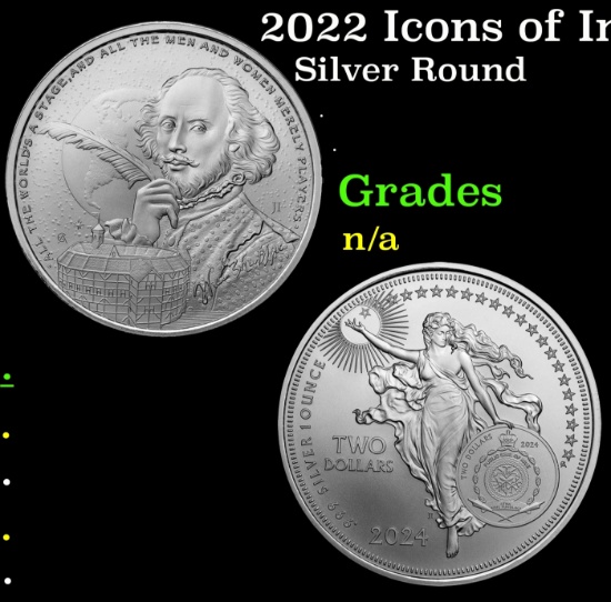 2022 Icons of Inspiration: Shakespeare 1 oz .999 Silver $2 Niue Bullion