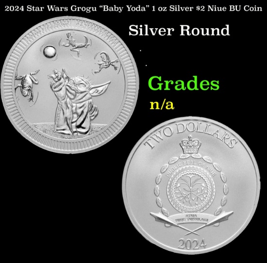 2024 Star Wars Grogu "Baby Yoda" 1 oz Silver $2 Niue BU Coin