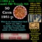 BU Shotgun Lincoln 1c roll, 1981-p 50 pcs Bank Wrapper 50c
