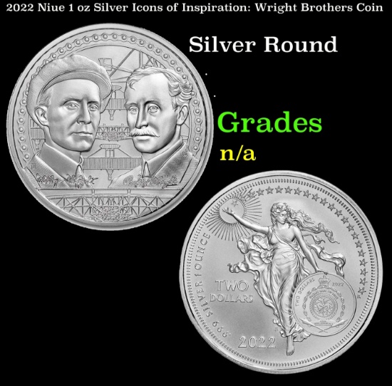 2022 Niue 1 oz Silver Icons of Inspiration: Wright Brothers Coin
