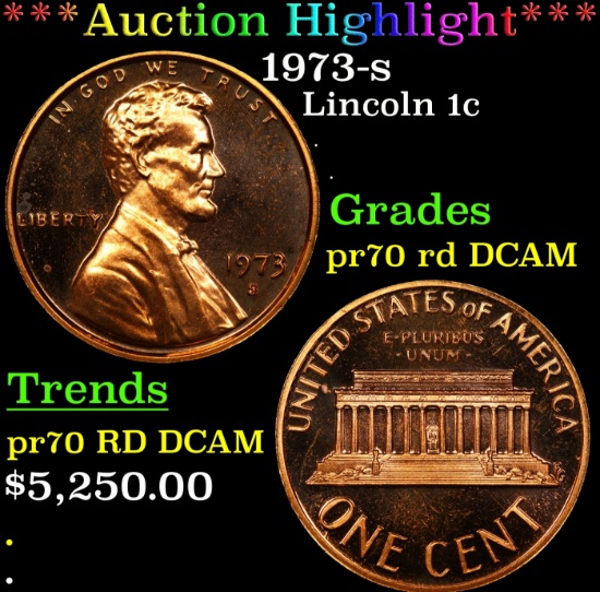 *Highlight* 1973-s Proof Lincoln Cent 1c pr70 rd DCAM SEGS (fc)