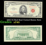 1963 $5 Red Seal United States Note Grades xf