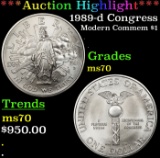 *Highlight* 1989-d Congress Modern Commem Dollar $1 ms70 SEGS (fc)
