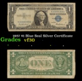 1957 $1 Blue Seal Silver Certificate Grades vf++