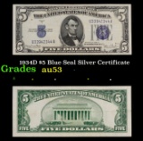 1934D $5 Blue Seal Silver Certificate Grades Select AU