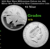 2021 Star Wars Millennium Falcon 1oz .999 Silver New Zealand $2 Niue Commerative Coin Grades Ungrade