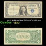 1957 $1 Blue Seal Silver Certificate Grades vf++