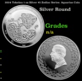 2024 Tokelau 1 oz Silver $5 Zodiac Series: Aquarius Coin