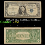 1957A $1 Blue Seal Silver Certificate Grades vf++