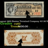 August 1905 Boston Terminal Company $17.50 Note Grades Select CU