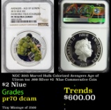 NGC NGC 2015 Marvel Hulk Colorized Avengers Age of Uitron 1oz .999 Silver $2  Niue Commerative Coin