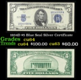1934D $5 Blue Seal Silver Certificate Grades Choice CU