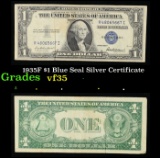1935F $1 Blue Seal Silver Certificate Grades vf++