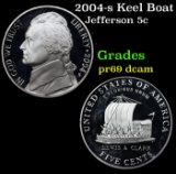 2004-s Keel Boat Proof Jefferson Nickel 5c Grades GEM++ Proof Deep Cameo