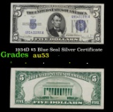 1934D $5 Blue Seal Silver Certificate Grades Select AU