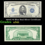 1934A $5 Blue Seal Silver Certificate Grades xf+