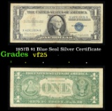 1957B $1 Blue Seal Silver Certificate Grades vf+