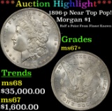 *Highlight* 1896-p Morgan Dollar Near Top Pop! $1 ms67+ SEGS (fc)