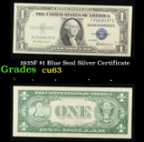 1935F $1 Blue Seal Silver Certificate Grades Select CU