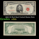 1963 $5 Red Seal United States Note Grades vf++