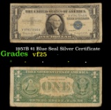 1957B $1 Blue Seal Silver Certificate Grades vf+