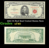 1963 $5 Red Seal United States Note Grades xf