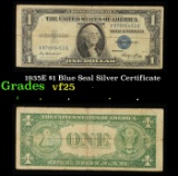 1935E $1 Blue Seal Silver Certificate Grades vf+