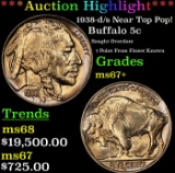 *Highlight* 1938-d/s Buffalo Nickel Near Top Pop! 5c ms67+ SEGS (fc)