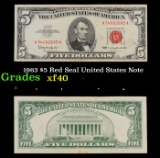 1963 $5 Red Seal United States Note Grades xf