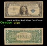 1957A $1 Blue Seal Silver Certificate Grades vf+