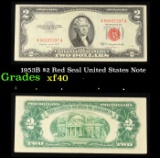 1953B $2 Red Seal United States Note Grades xf