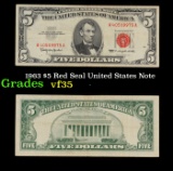 1963 $5 Red Seal United States Note Grades vf++