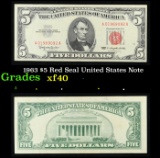 1963 $5 Red Seal United States Note Grades xf
