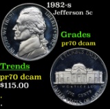 1982-s Proof Jefferson Nickel 5c pr70 dcam SEGS