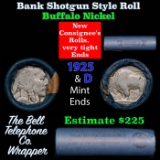 Buffalo Nickel Shotgun Roll in Old Bank Style 'Bell Telephone' Wrapper 1925 & d Mint Ends