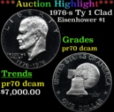 1976-s Ty 1 Clad Proof Eisenhower Dollar 1 pr70 dcam SEGS