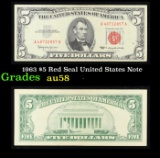 1963 $5 Red Seal United States Note Grades Choice AU/BU Slider
