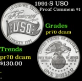1991-S USO Proof Modern Commem Dollar $1 pr70 dcam SEGS