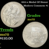 2011-s Medal Of Honor Modern Commem Dollar $1 ms70 SEGS