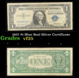 1957 $1 Blue Seal Silver Certificate Grades vf+