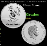 2022 Disney Donald Duck Christmas 1 oz .999 Silver $2 Niue Bullion