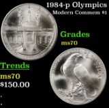 1984-p Olympics Modern Commem Dollar $1 ms70 SEGS