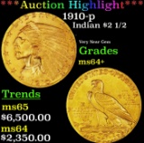 *Highlight* 1910-p Gold Indian Quarter Eagle $2 1/2 ms64+ SEGS (fc)
