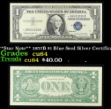 **Star Note** 1957B $1 Blue Seal Silver Certificate Grades Choice CU
