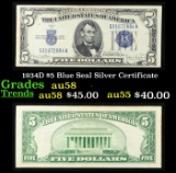 1934D $5 Blue Seal Silver Certificate Grades Choice AU/BU Slider