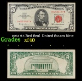 1963 $5 Red Seal United States Note Grades xf