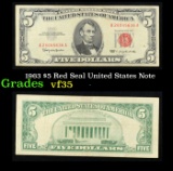 1963 $5 Red Seal United States Note Grades vf++