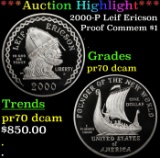 *Highlight* 2000-P Leif Ericson Proof Modern Commem Dollar $1 pr70 dcam SEGS (fc)