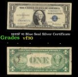 1935F $1 Blue Seal Silver Certificate Grades vf++